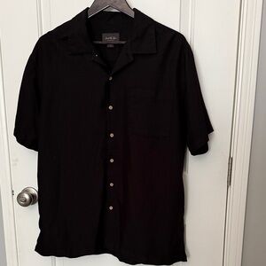 David Taylor Men's Black Casual Button Down Shirt